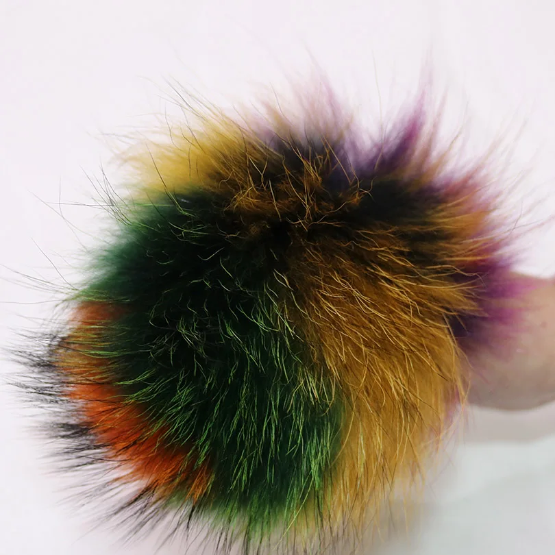 Помпон из натурального меха енота для шапок и кепок обуви сумок аксессуары