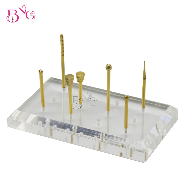 1piece Transparent Color Exhibition Stand Displayer Nail Drill Bit Holder Professional Nail Manicure Tools