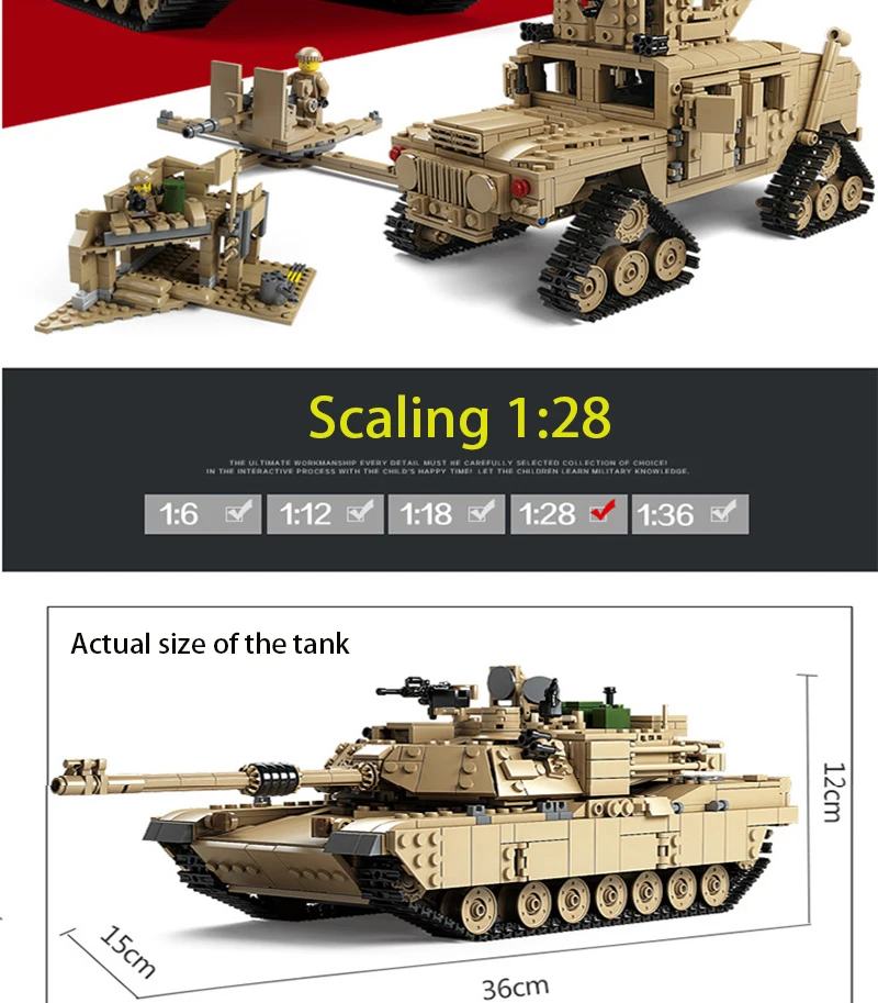 Главная станция Второй мировой войны танк M1A2 строительные блоки модель игрушки 2 вида орфографии классический танк детские игрушки