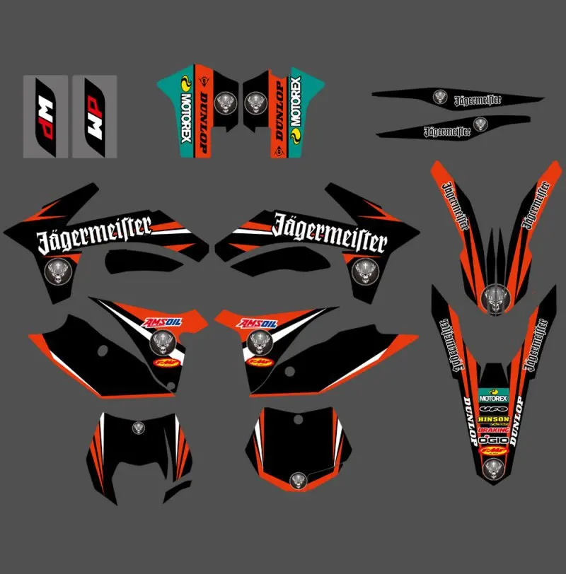 Новая команда графика с соответствующими фоны наклейки подходит для KTM 125 150 200 250