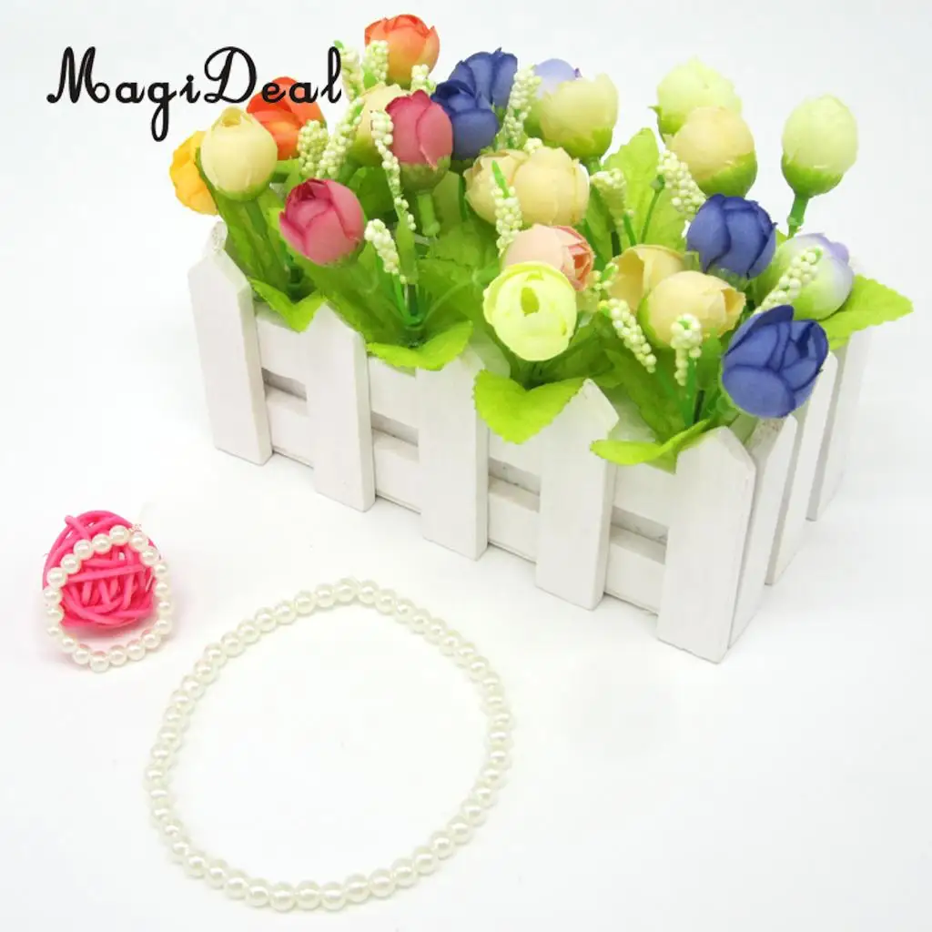Fashion White Pearls Necklace Plastic Bracelet Jewelry Beads for 18 Inch     Doll Accessories