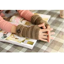 Шикарный Для женщин зима наручные Рука Теплее длинный вязаный пальцев Прихватки для мангала варежки