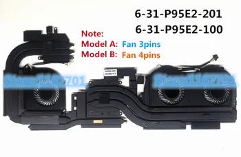 

New ORG Laptop CPU/GPU cooling Radiator heatsink&Fan for Clevo P950 P950HP P950HR P950ER P955HR 6-31-P95E2-100 6-31-P95E2-201