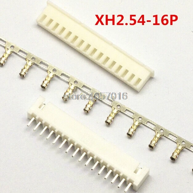 50Set XH2.54 2.54mm 16Pin 16P 180degree Curved Male Pin Header+Terminal+Female Housing XH2.54-16P Connector Kit | Обустройство дома