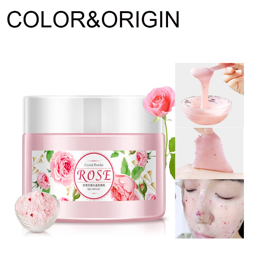 

Rose Crystal Face Masks Powder Deep Cleansing Peeling Off Facial Mask Blackhead Remover Rose Powder Acne Treatment Shrink Pores