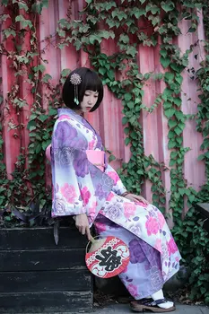 

New Ironing-free Polyester Printed Formal Kimono Set