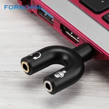 Fornorm 3.5mm Stereo Audio Splitter Headset Adapter Earphone Connector 1 Male to 2 Female Headphone with Separated Microphone