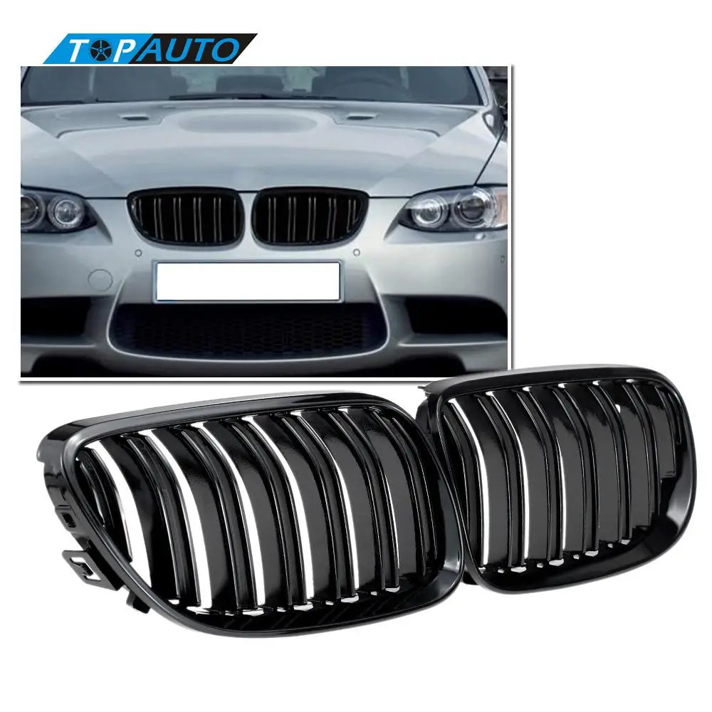 

for BMW 3 Series E92 E93 2D Coupe 2010-2014 Gloss Black Front Lower Kidney Grille Double Mesh Slat M4 Sport Style Grill