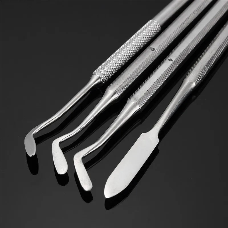 

4Pcs/set Steel Oral Hygiene Care Dental Instruments Teeth Scraper Wax Carver Spatula Kit Teeth Whitening Clean Dentist Tool
