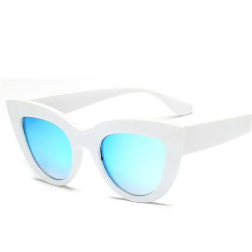 Женские Модные солнцезащитные очки, ретро очки, солнцезащитные очки для пляжа - Цвет: Синий