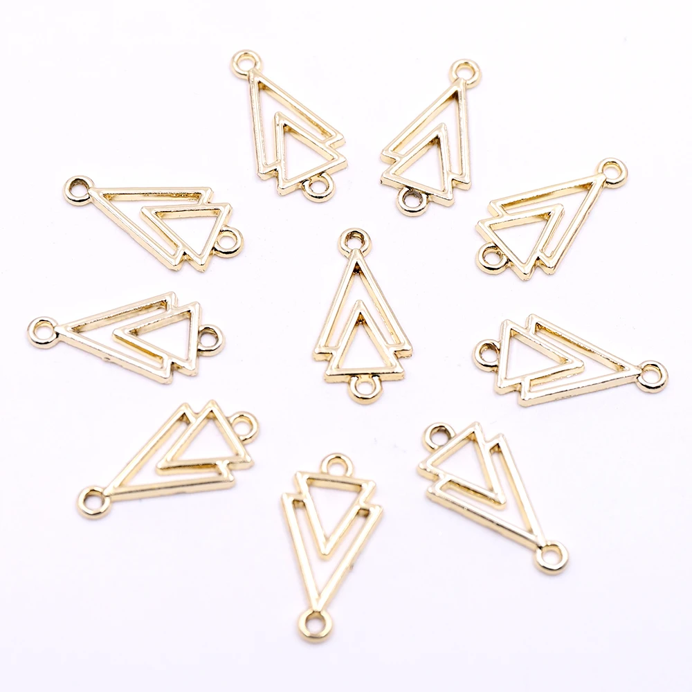 

Wholesale Gold Double Triangles Connectors for Bracelets Making DIY Gold Connectors Charms for Jewelry Making Jewelry Component