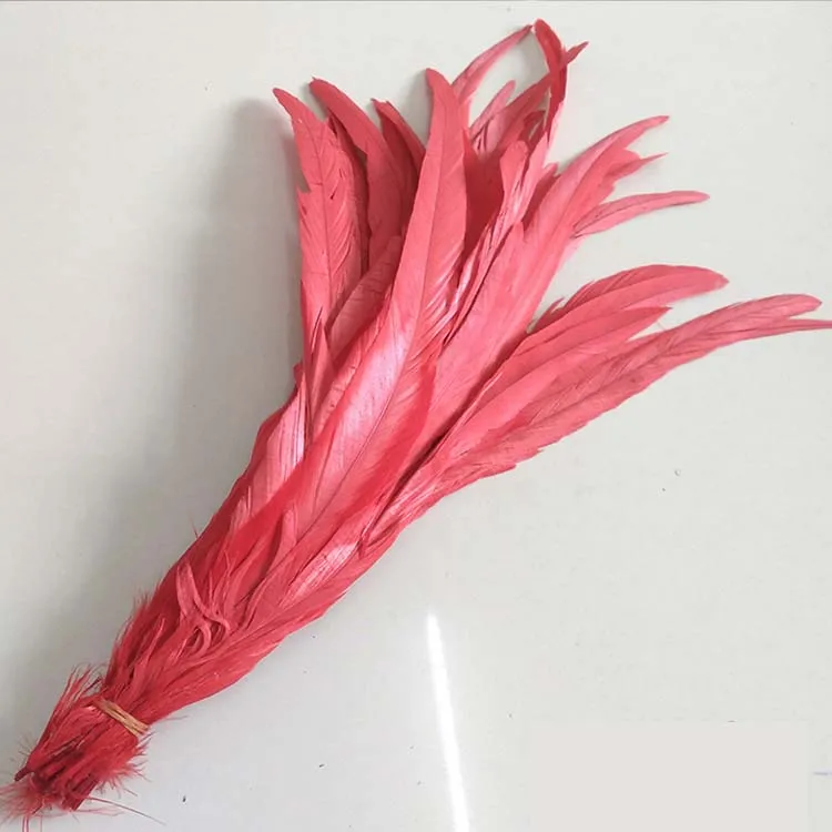 С фабрики 50 шт./лот с перьями из хвоста петуха Красочные 30-35 см(12-14 дюймов) цветные перья для продажи - Цвет: red