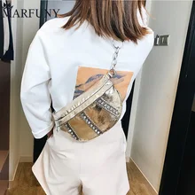 Бренд MARFUNY, лазерные поясные сумки для женщин, сумка из искусственной кожи, Повседневная сумка с бриллиантами, голограмма, ремни для денег, дорожные поясные сумки, мода