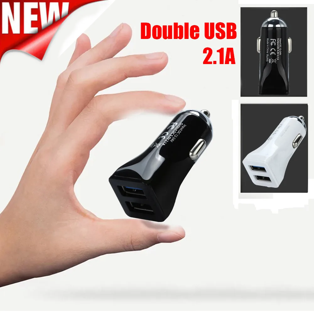 Автомобильное зарядное устройство USB Quick Charge 2.1A Dual 2 порта 12 24 в прикуриватель