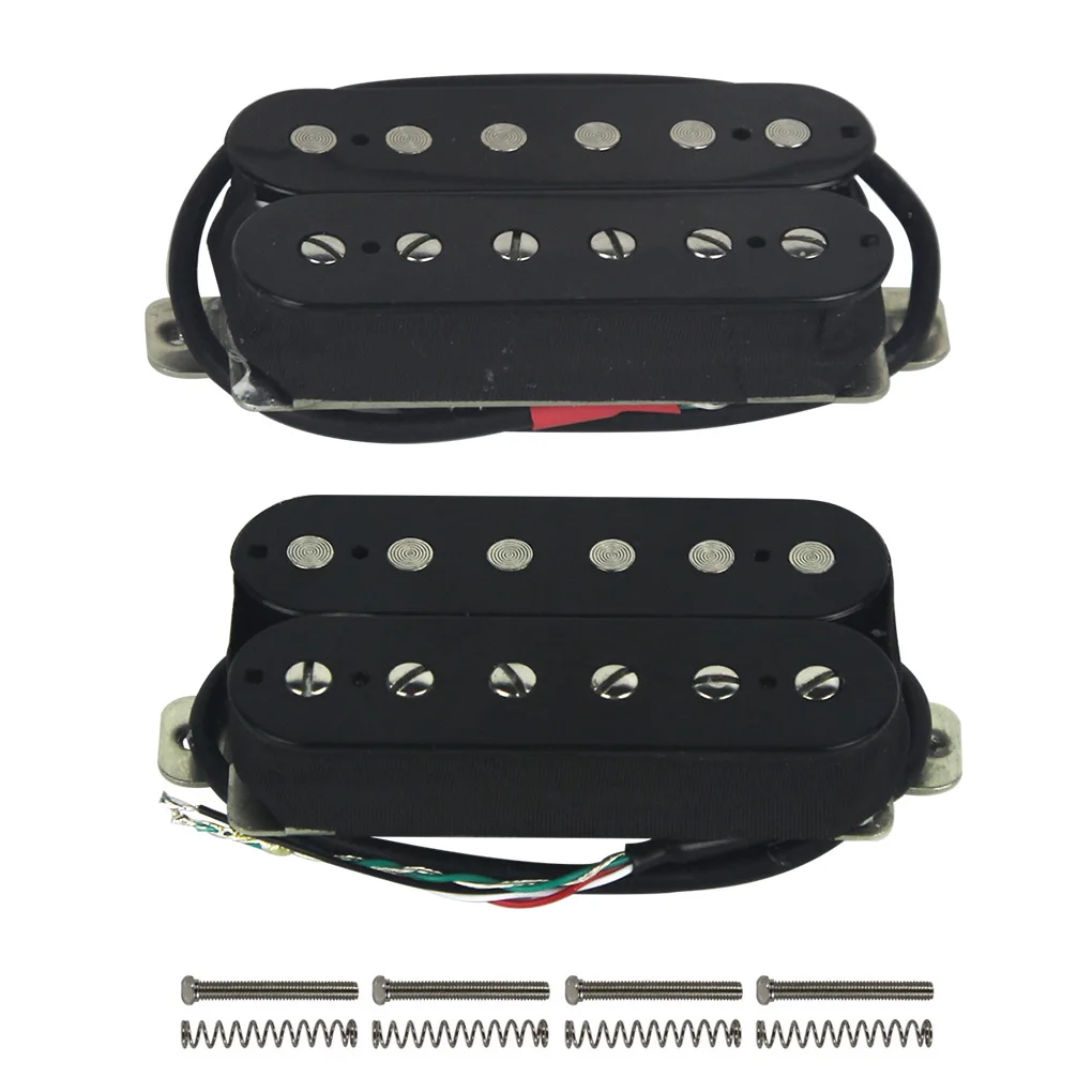 

FLEOR Alnico 5 Double Coil Humbucker Pickup Neck & Bridge Guitar Pickup Set Black 4 Wires High Output Guitar Accessories
