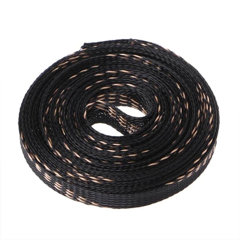 

5M 4-25mm Expandable PET Black Braided Cable Wire Sleeving 3 Weave High Density