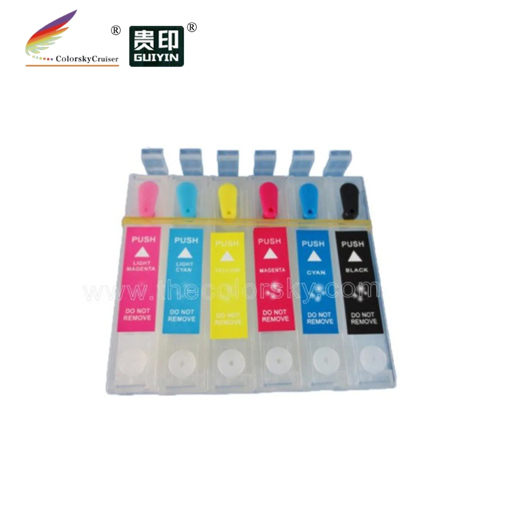 RCE851-856) многоразовый картридж с чернилами для Epson Stylus Photo 1390 T0851 T0852 T0853 T0854 T0855 T0856 KCMYLCLM DHL