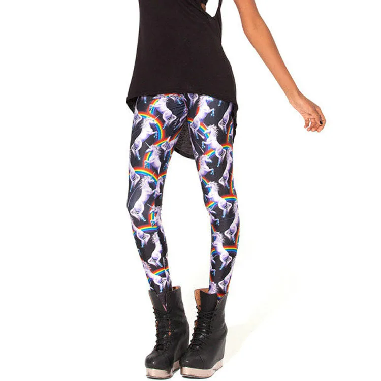 

Hot 3084 sexy girl women rainbow unicorn Pegasus monster 3D prints running elastic fitness sport leggings Yoga Pants