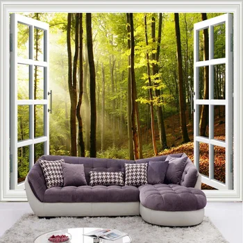 

Hottest New Design Nature Wallpaper Outside The Window Country Landscape Photo Mural Living Room Bedroom Cozy Papel De Parede 3D