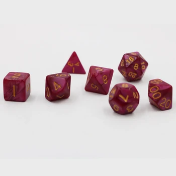 

Dungeons & Dragons 7pcs/set Creative RPG Game Dice D&D Colorful Multicolor Dice DND Marble Pattern Rose D4 D6 D8 D10 D12 D20