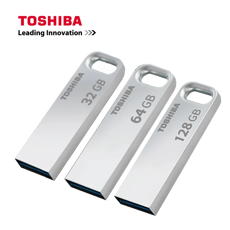 Новинка, USB флеш-накопитель TOSHIBA, 128 ГБ, 64 ГБ, 32 ГБ, флеш-накопитель, флешка, водонепроницаемый металлический серебристый u-диск, Memoria cel, usb флешка, подарок U363