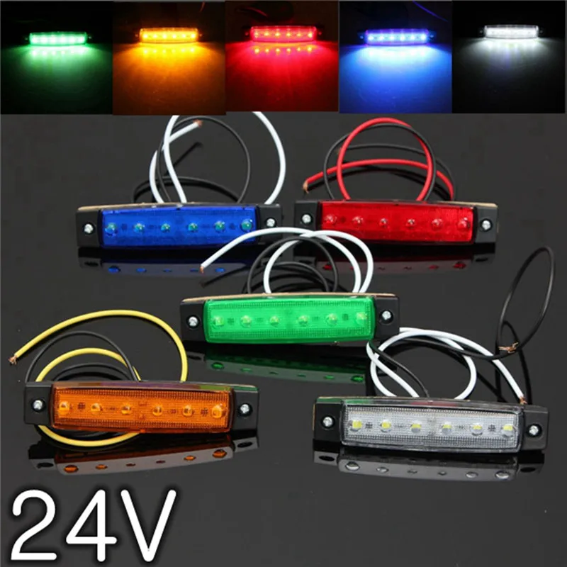 

1pcs DC24V 2835 SMD 6LED Car Bus Truck Trailer Lorry Side Marker Indicator Light Side Lamp White/Red/Amber/Blue/Green