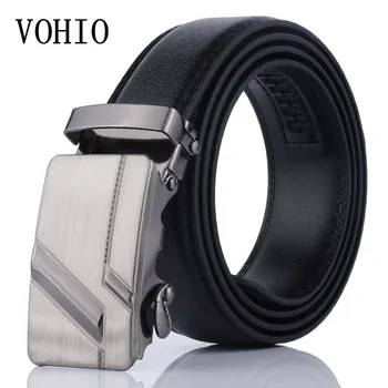 

VOHIO Men's belt Designer brand automatically buckle belt men scratch the cinturon leather harnesses men For any occasion 130cm