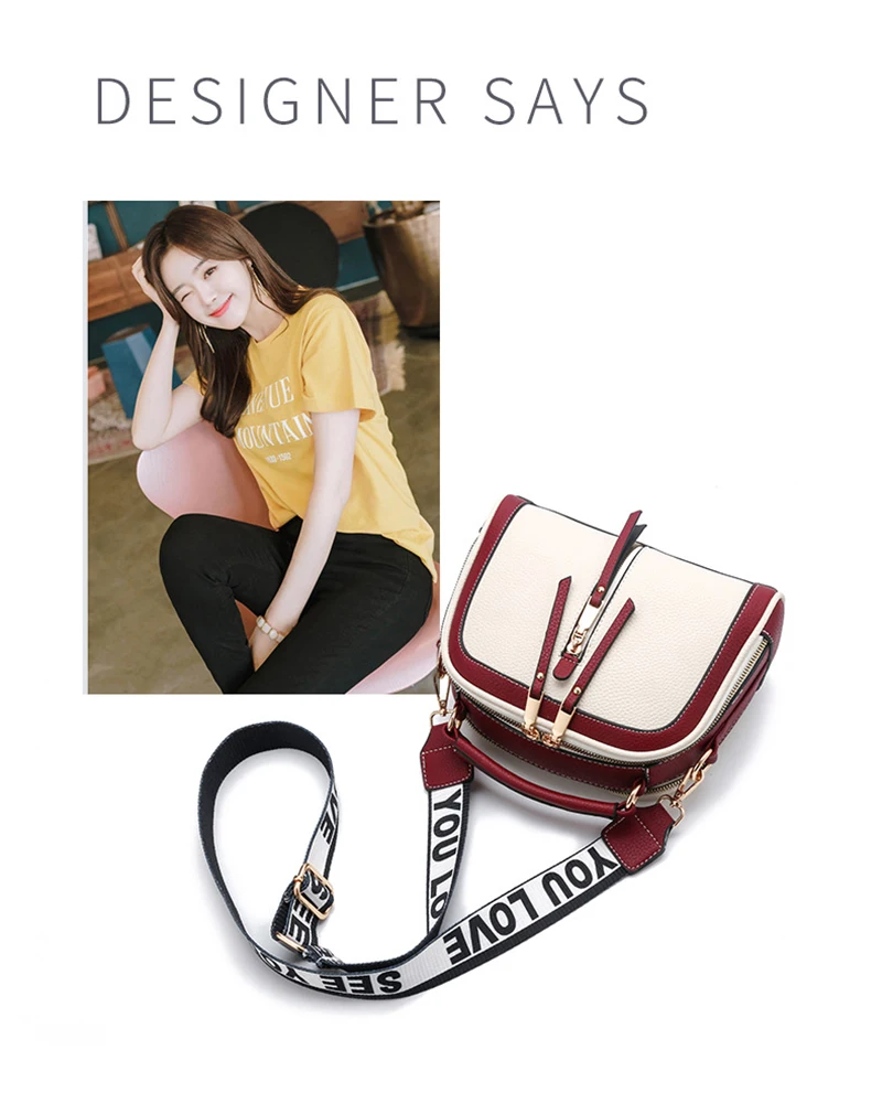 New Women Luxury Handbags Fashon PU Leather Lady Letter Strap Shoulder Bag Mini Female Panelled Designer Travel Crossbody SS3535 (3)