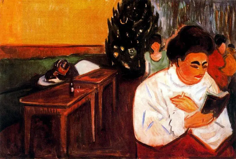 

100% handmade Oil Painting Reproduction on Linen Canvas,Free DHL Shipping,High quality,christmas-in-the-brothel-by Edvard Munch,