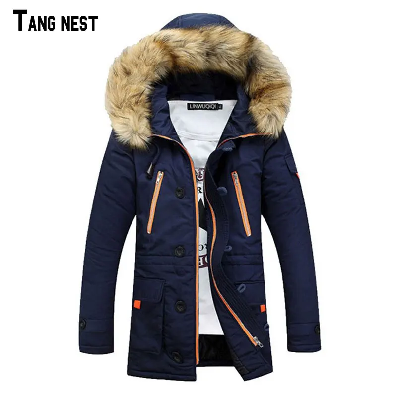 TANGNEST Men Parkas 2019 New Arrival Men's Long Warm Casual Hooded Coats Asian Size S-3XL MWM981 | Мужская одежда