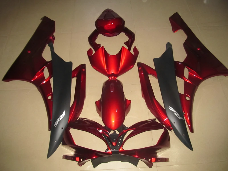 

Injection molding free customize fairing kit for Yamaha YZF R6 06 07 wine red black fairings set YZFR6 2006 2007 TR20