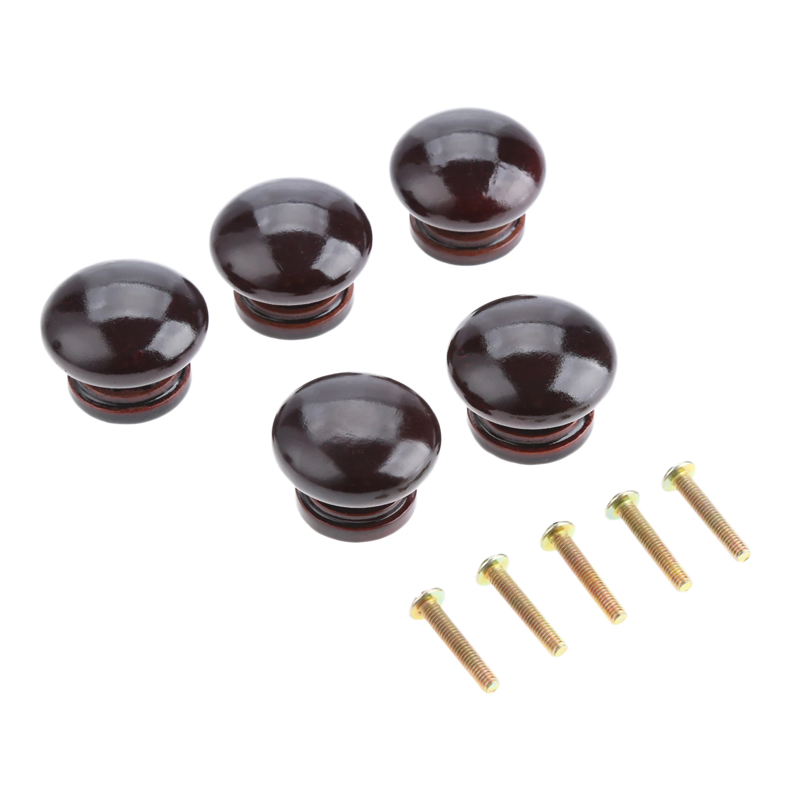 DRELD 5Pcs 34*25mm Wooden Furniture Handles Furniture Hardware Wood