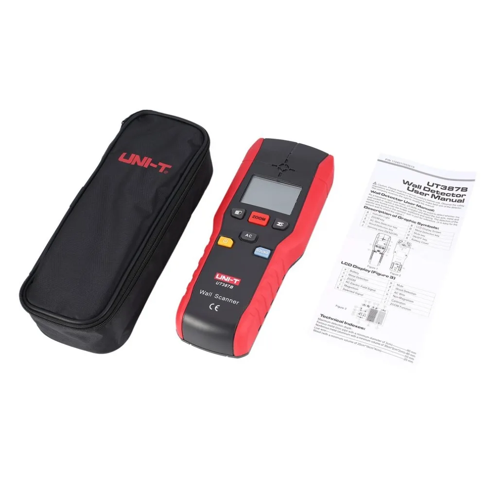 

UNI-T UT387B Digital 3 In 1 Handheld Lcd display Wall Stud Center Scanner Wood Metal AC Live Wire Detector Electric Box Finder