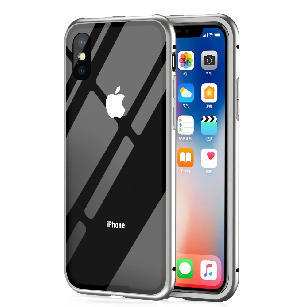 Suntaiho Magneto Magnetic Adsorption Case For iPhone 7 plus Metal Bumper + 9H Tempered Glass Case For iPhone X 8 Phone Cases Suntaiho Magneto Magnetic Adsorption Case For iPhone 7 plus Metal Bumper + 9H Tempered Glass Case For iPhone X 8 Phone Cases