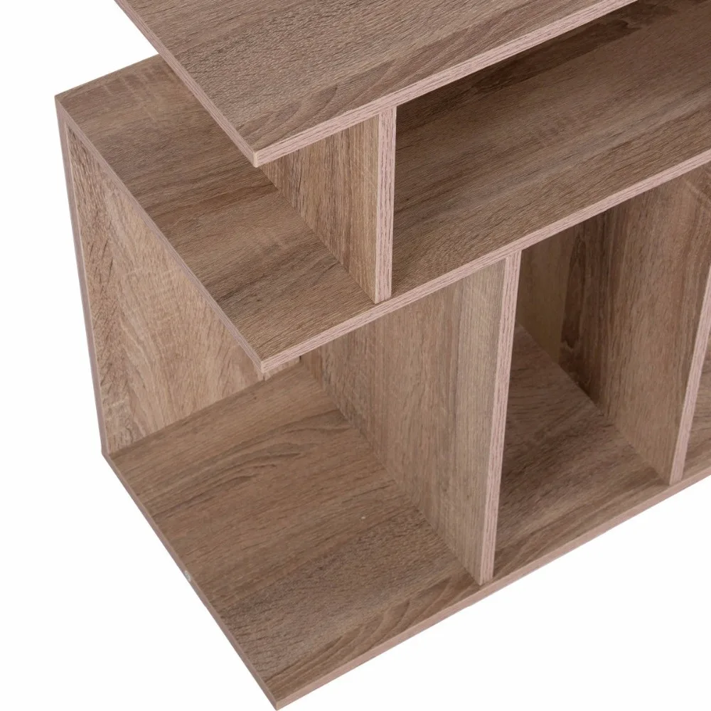 Giantex Modern Coffee Table Living Room End Side Sofa Table Wood Storage Desk Home Furniture With Diaplay Shelf HW56634
