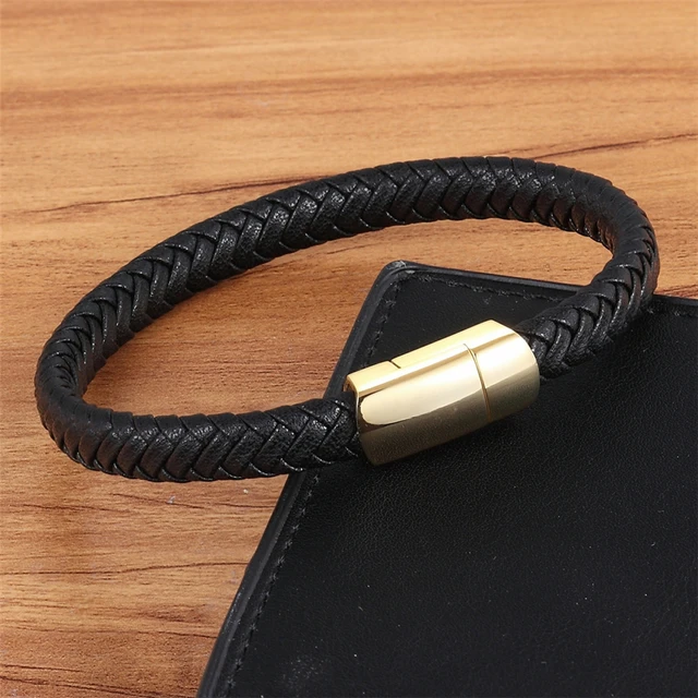 Men’s Simple Design Genuine Leather Bracelet Budget Friendly Accessories