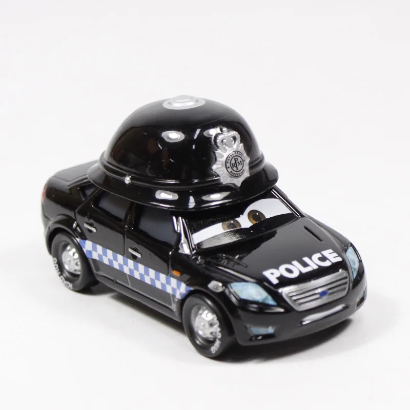 Игрушки Disney Pixar, персонажи мультфильма «Тачки 3» — Молния МакКуин, трейлер Мак, Джексон Шторм, модели машин 1:55 с литым корпусом, игрушки размером 23 см из металлического сплава - Цвет: black police car