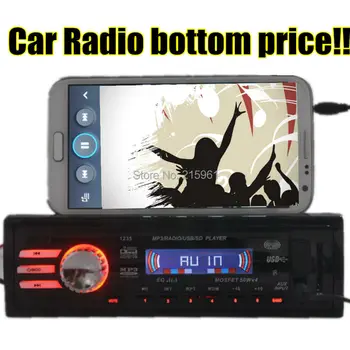 

2015 new 12V Car radio Stereo FM Radios MP3 Audio Player 5V Charger cellphone USB/SD/AUX in Car Electronics In-Dash 1 DIN size