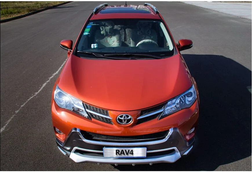 Подходит для Toyota RAV4 RAV-4 2013- Передний+ задний бампер диффузор бамперы для губ защитная накладка ABS хромированная отделка 2PES