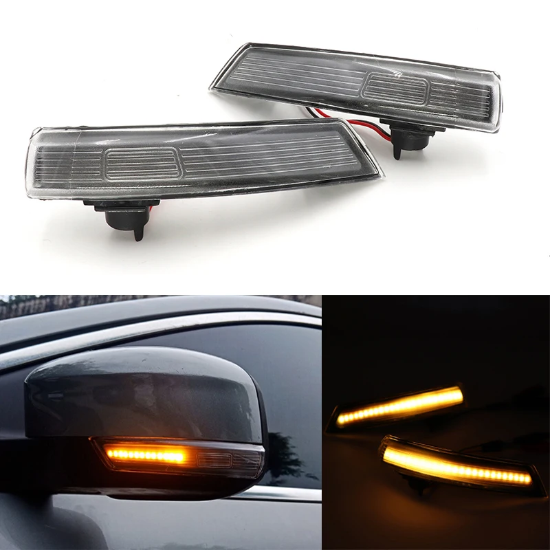 

Niscarda 2Pcs Amber Dynamic Flowing LED Rearview Mirror Turn Signal Indicator Blinker Repeater Light For Ford Focus 2 3 Mondeo