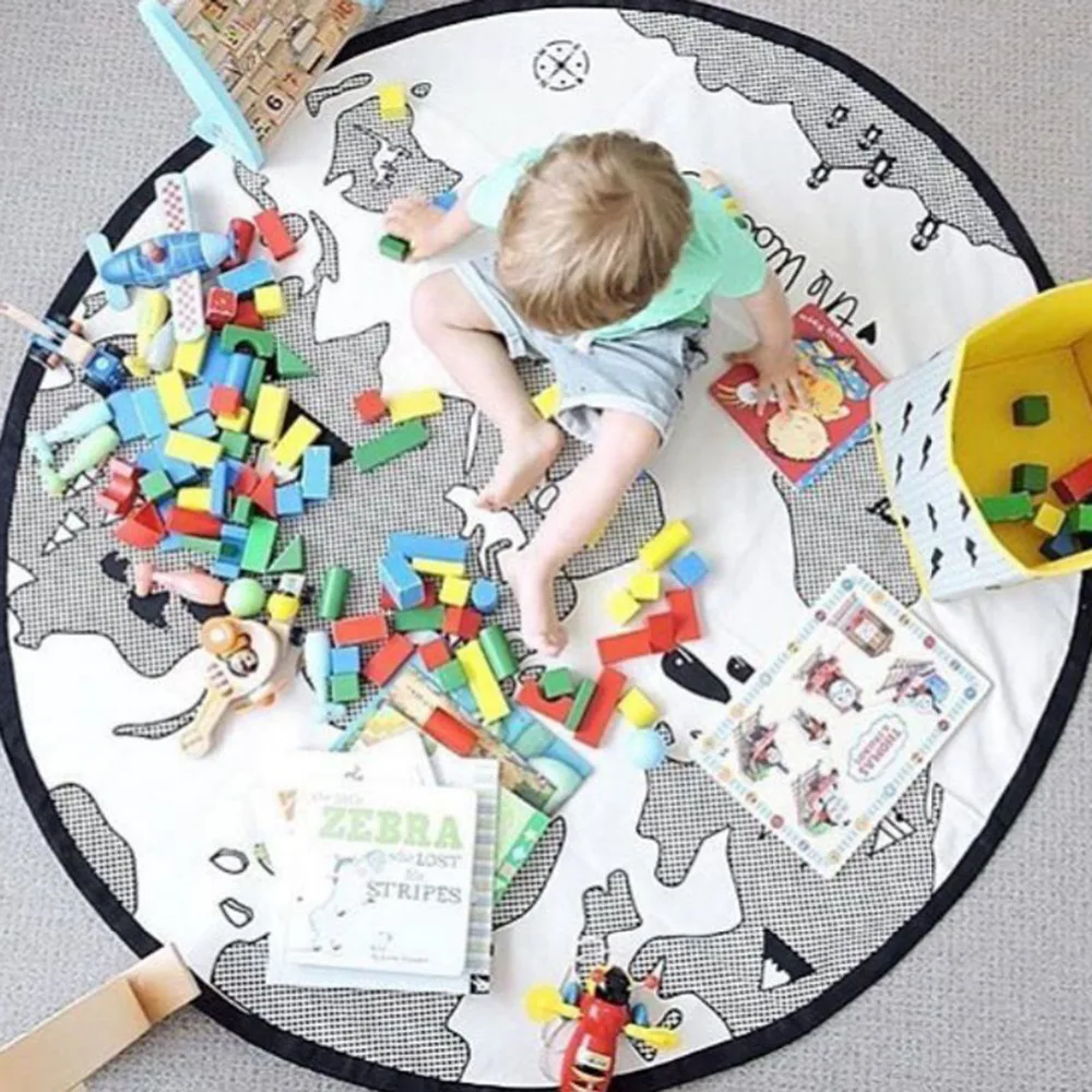 

World-Map-Sleep-Round-Baby-Kid-Play-Mat-Floor-Rug-Crawl-Soft-Blanket-Carpet Crawling Mat Baby Mattress