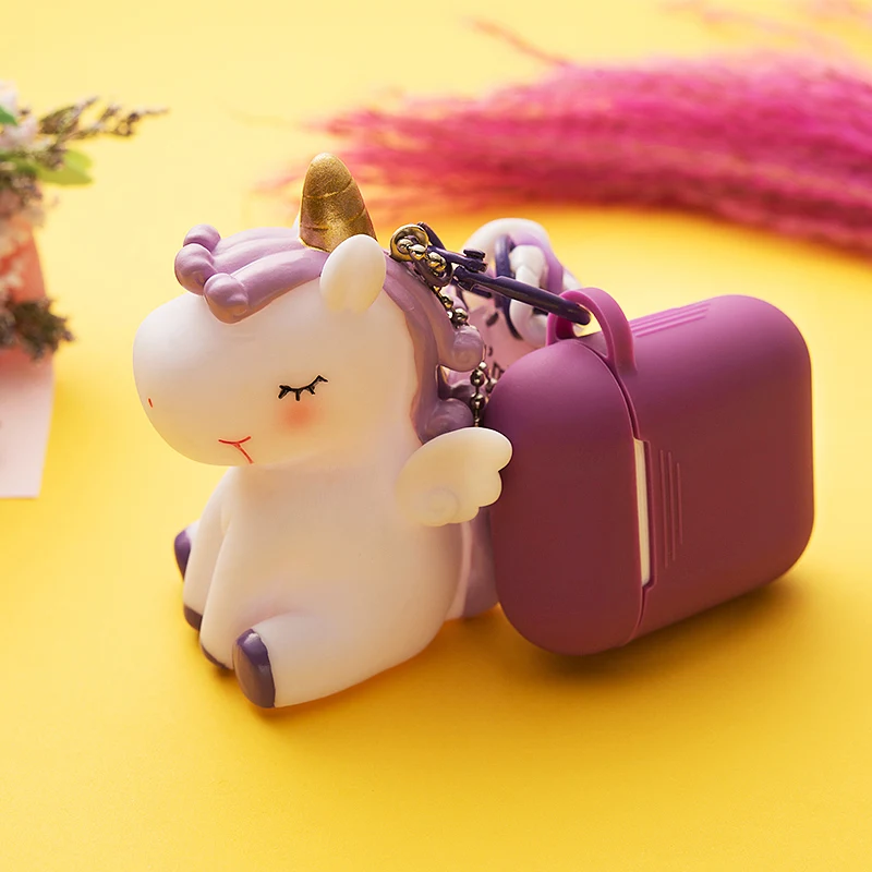 

Cute Unicorn Silicone Case For Apple Airpods Case Keychain Bluetooth Wireless Earphone Accessories For Air Pods Headphone Cover