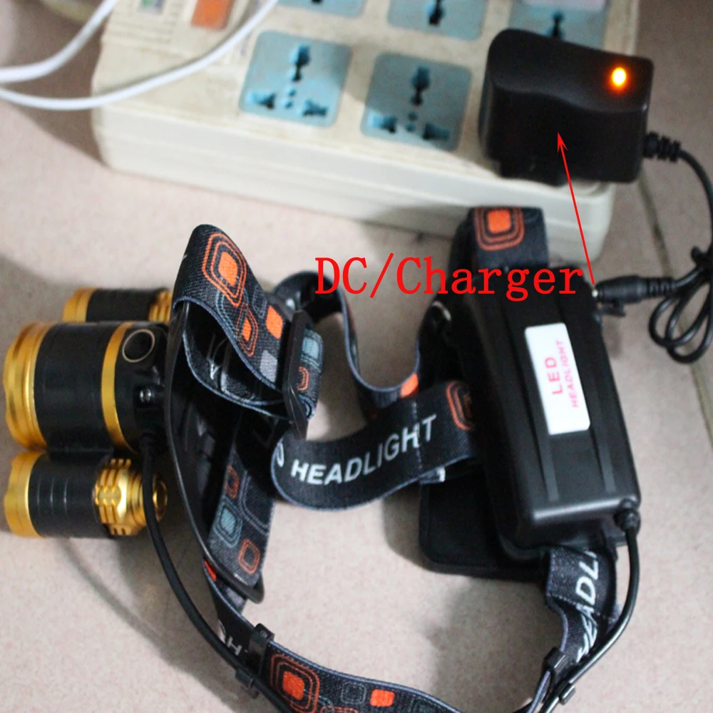 Регулируемый фокус зум головной светильник 8000LM XML T6 светодиодный налобный фонарь 4 режима Открытый кемпинг спорта на открытом воздухе