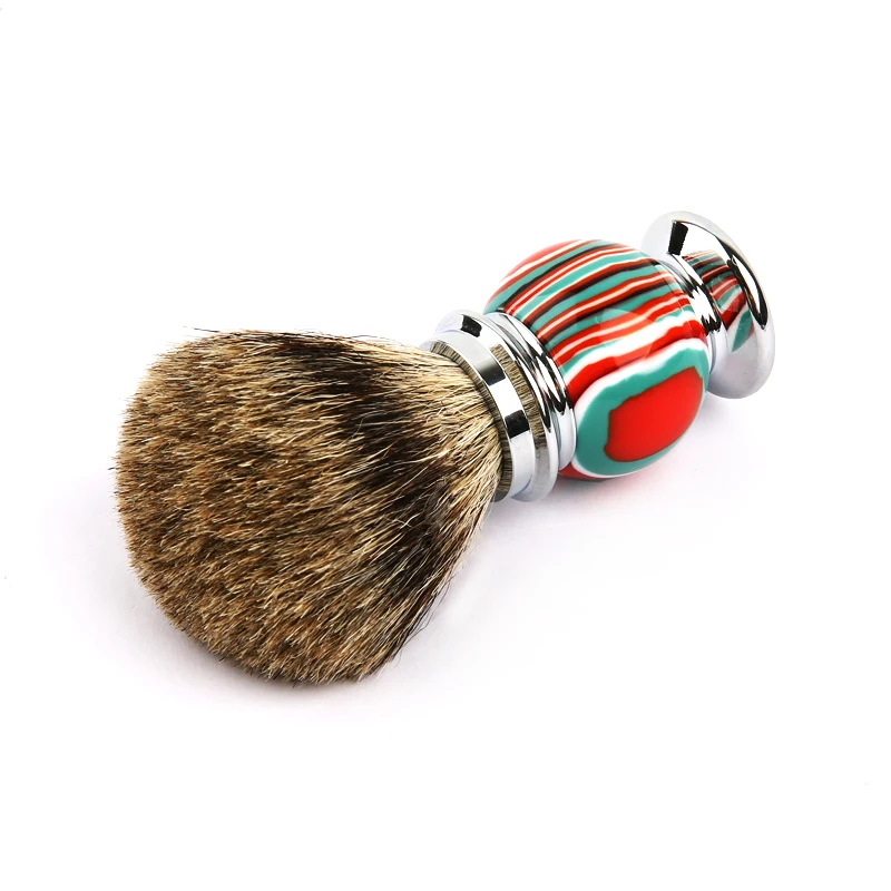 New Badger Hair Shaving Brush Zinc Alloy Resin Candy Color Beard Brushes