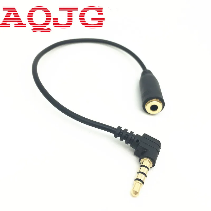 

15cm 90 Degree Right Angled 3 5mm 4Pole Audio Stereo Male to Female Extension Cable AQJG
