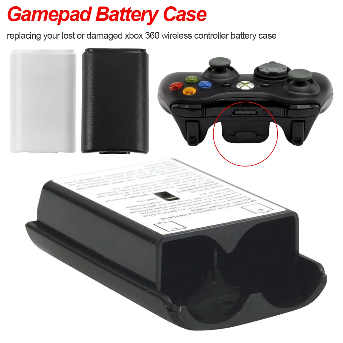 Wireless Controller Battery Back Cover for Xbox360 Battery Box Game