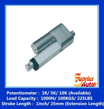 

Available: 1K/ 5K/ 10K 1inch/ 25mm stroke 12v linear actuator and position feedback 900N/ 198LBS load actuator Potentiometer