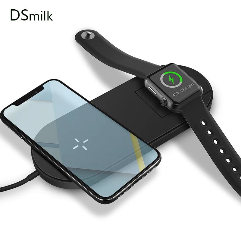 DSmilk Беспроводной Зарядное устройство или Apple Watch iPhone samsung смарт-мобильный телефон