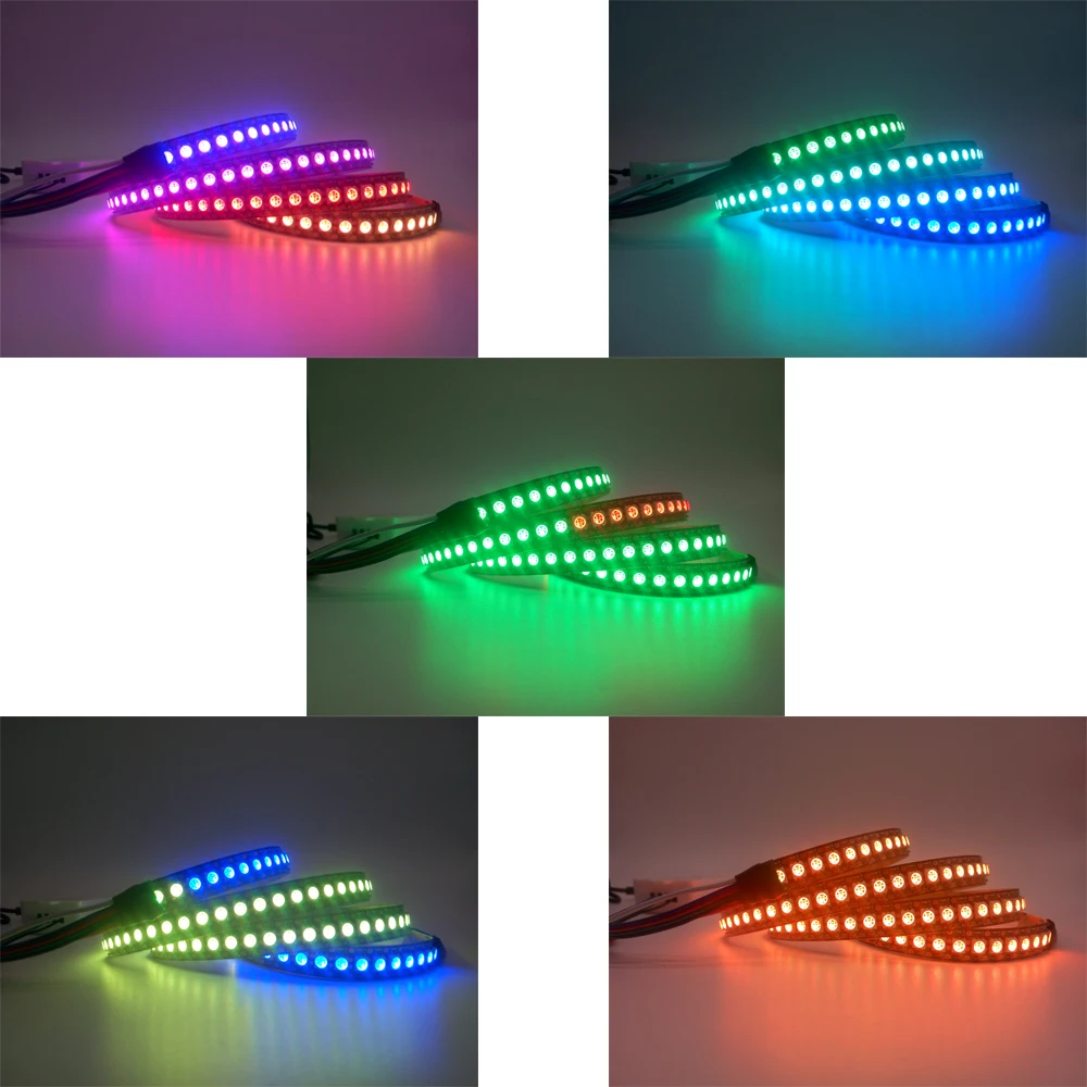 1 м/2 м/3 м/4 м/5 м GS8208 8208 5050SMD RGB Светодиодная лента Адресуемая IC, черный/белый PCB 30/60/144 Пиксели/светодиодов/m IP30/IP65/IP67 DC12V