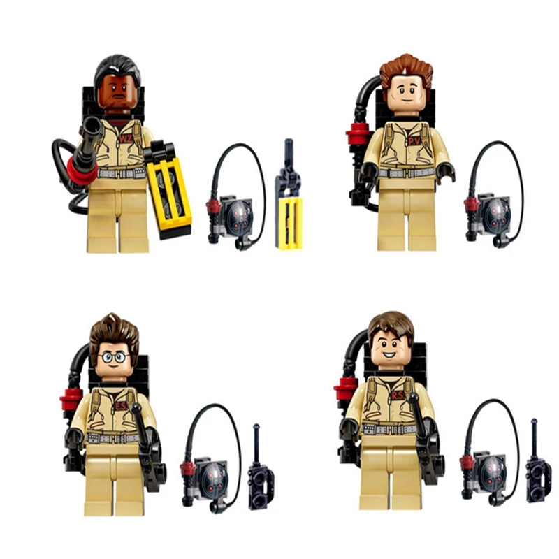 

New 4 Pieces / Super Hero Ghostbusters Digital Assembly Compatible with Legoings Weapon Building Blocks Children's Toys Gifts
